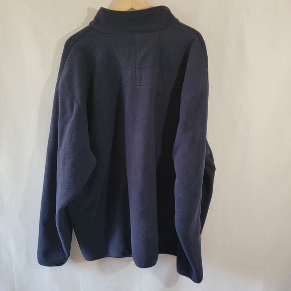 DEVON & JONES Men's Pullover Swearshirt 2XL Fleece Navy Full-Zip Pocket Collar - Picture 2 of 10